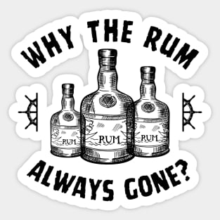 Rum Gone! Funny Jack Sparrow Sayings Sticker